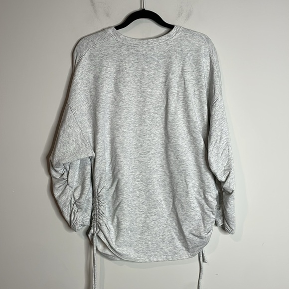 Athleta | Lombard Grey Soft Ruched Side & Cuff Sweatshirt Tie Sides Size XL - Picture 7 of 7